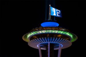 Seattle Space Needle and 12 Flag